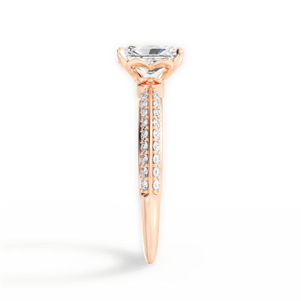14kt Rose Gold/18kt Rose Gold/radiant/side