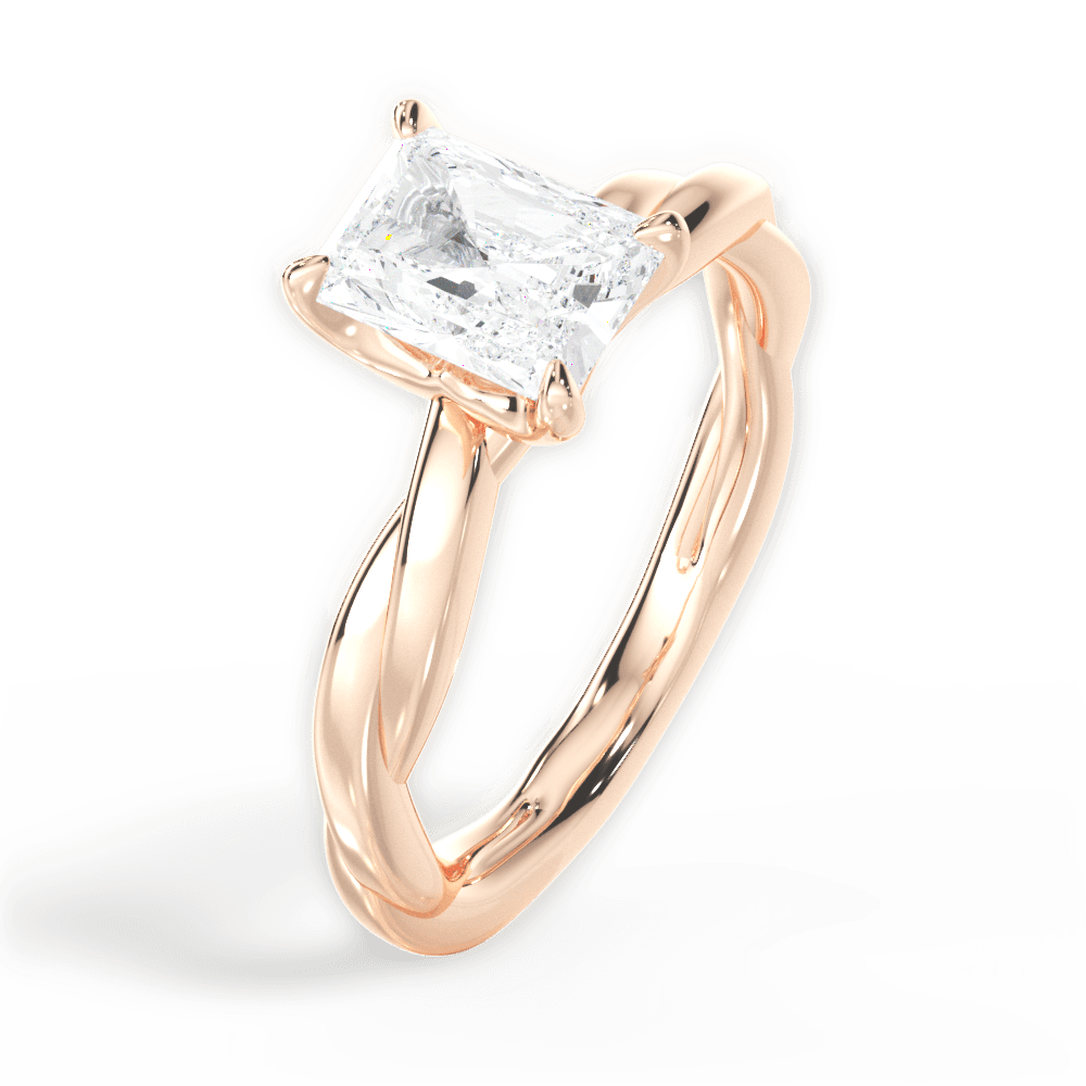 14kt Rose Gold/18kt Rose Gold/radiant/side