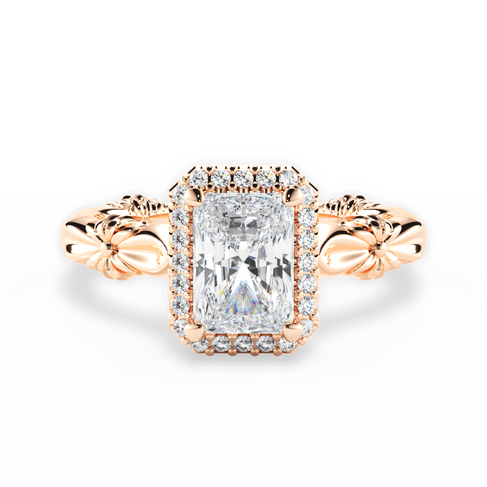 14kt Rose Gold/18kt Rose Gold/radiant/top
