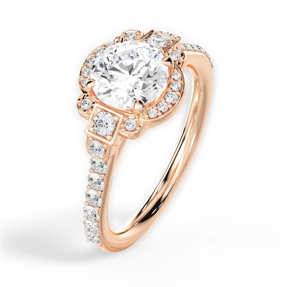 14kt Rose Gold/18kt Rose Gold/round/side