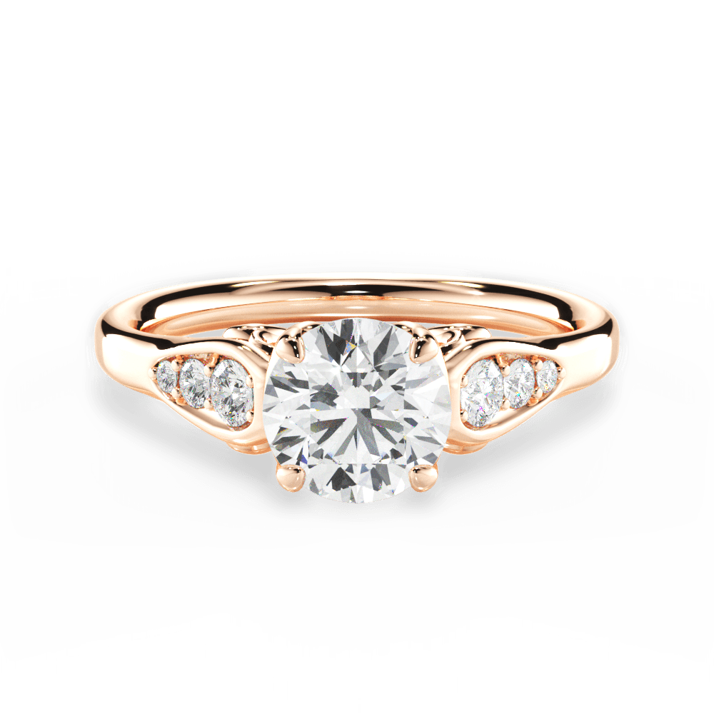 14kt Rose Gold/18kt Rose Gold/round/top