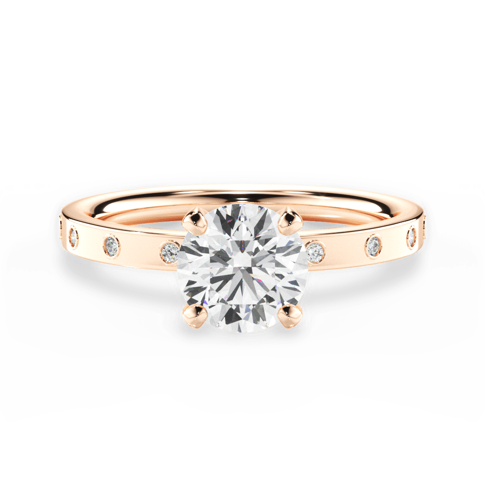 14kt Rose Gold/18kt Rose Gold/round/top