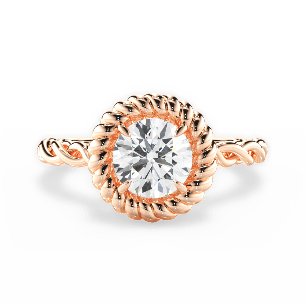 14kt Rose Gold/18kt Rose Gold/round/top