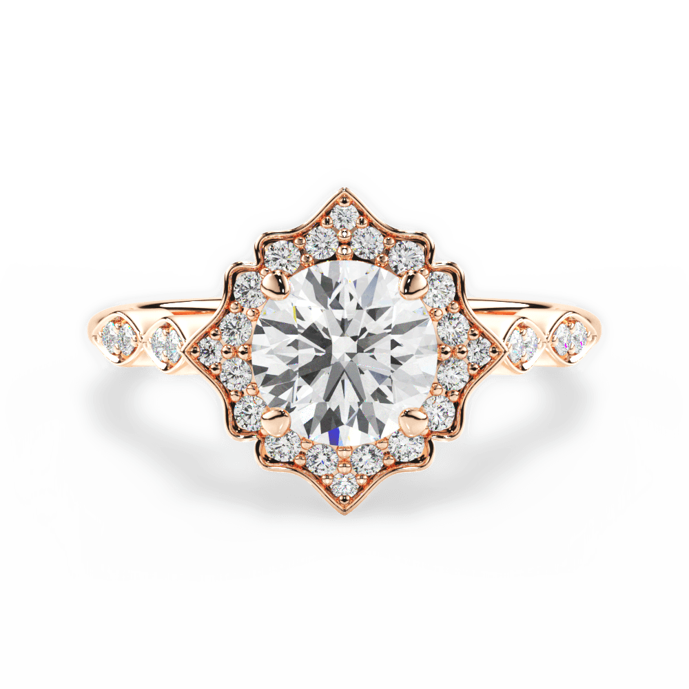 14kt Rose Gold/18kt Rose Gold/round/top