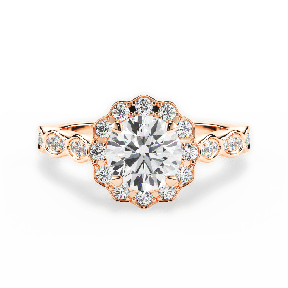 14kt Rose Gold/18kt Rose Gold/round/top