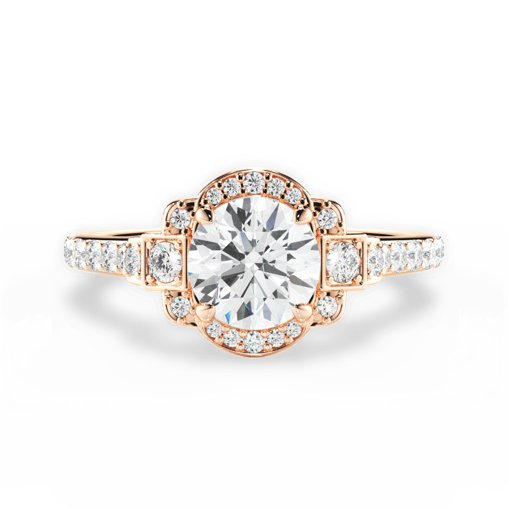 14kt Rose Gold/18kt Rose Gold/round/top