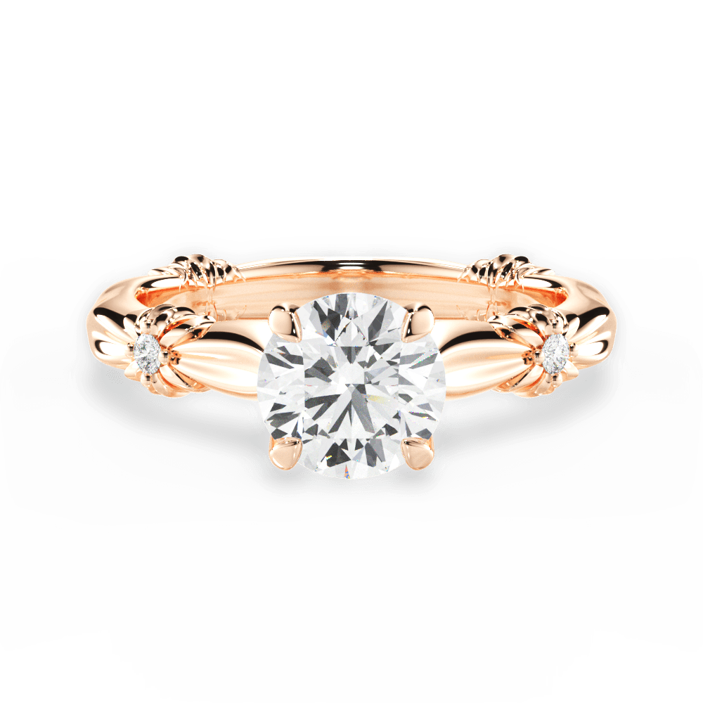 14kt Rose Gold/18kt Rose Gold/round/top