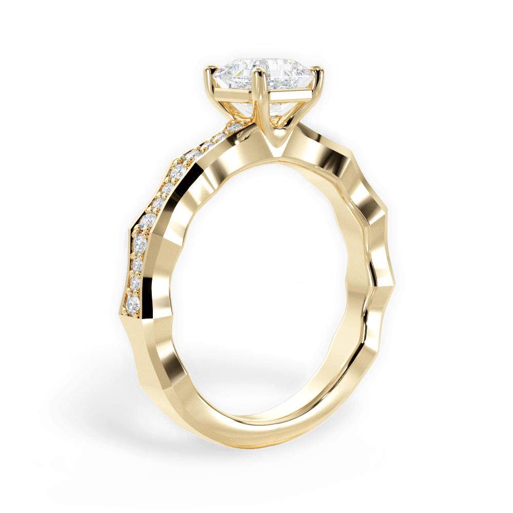 14kt Yellow Gold/18kt Yellow Gold/asscher/front