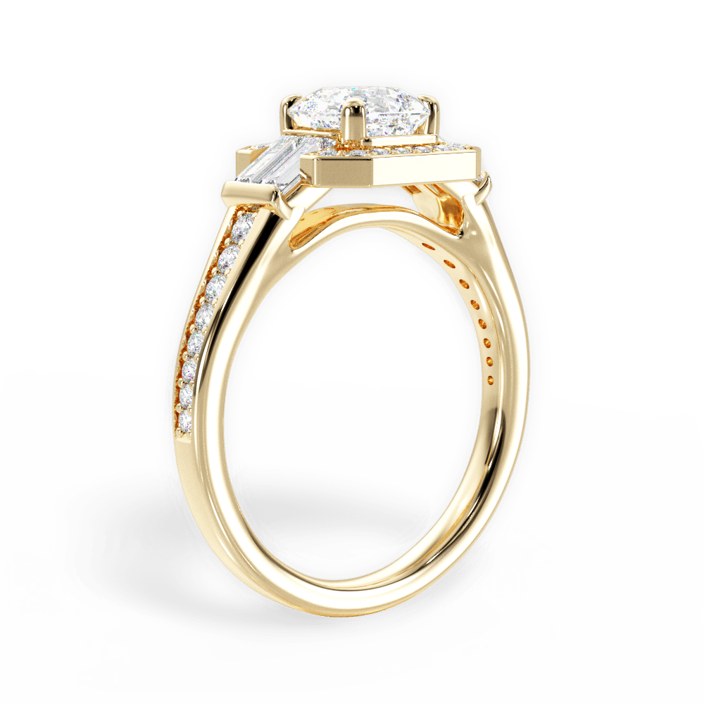 14kt Yellow Gold/18kt Yellow Gold/asscher/front