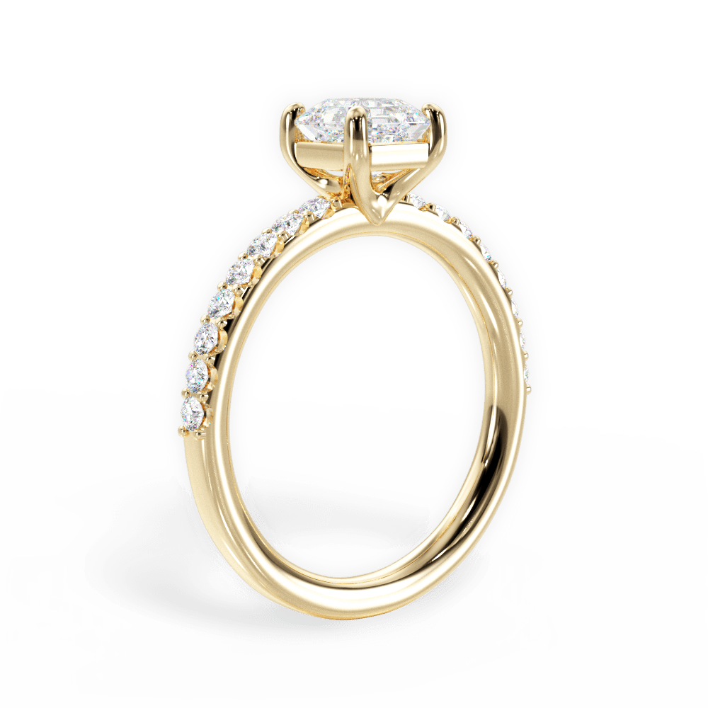 14kt Yellow Gold/18kt Yellow Gold/asscher/front