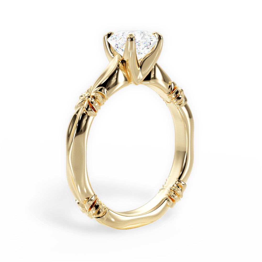 14kt Yellow Gold/18kt Yellow Gold/asscher/front