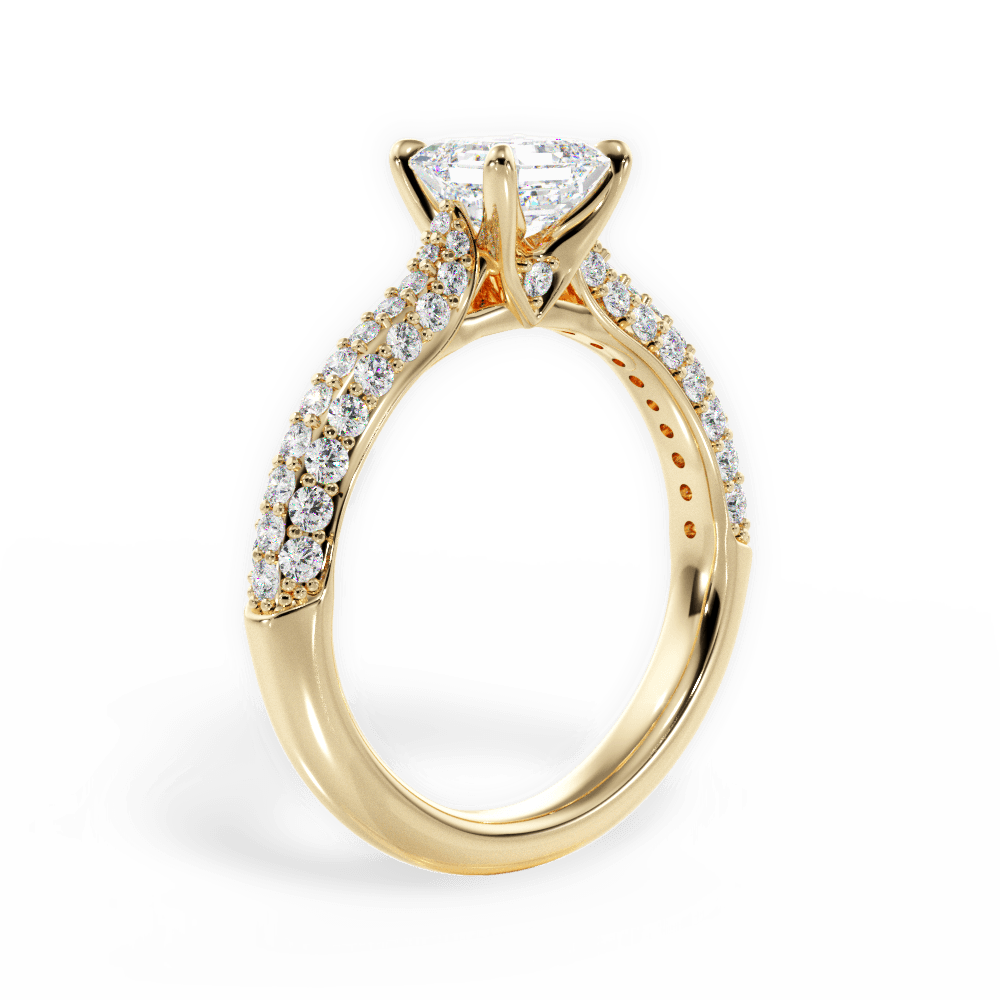 14kt Yellow Gold/18kt Yellow Gold/asscher/front