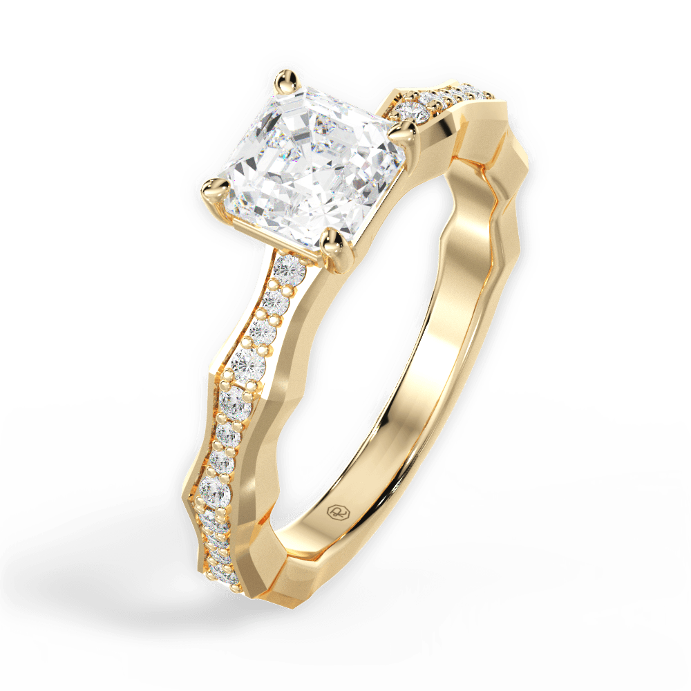 14kt Yellow Gold/18kt Yellow Gold/asscher/perspective