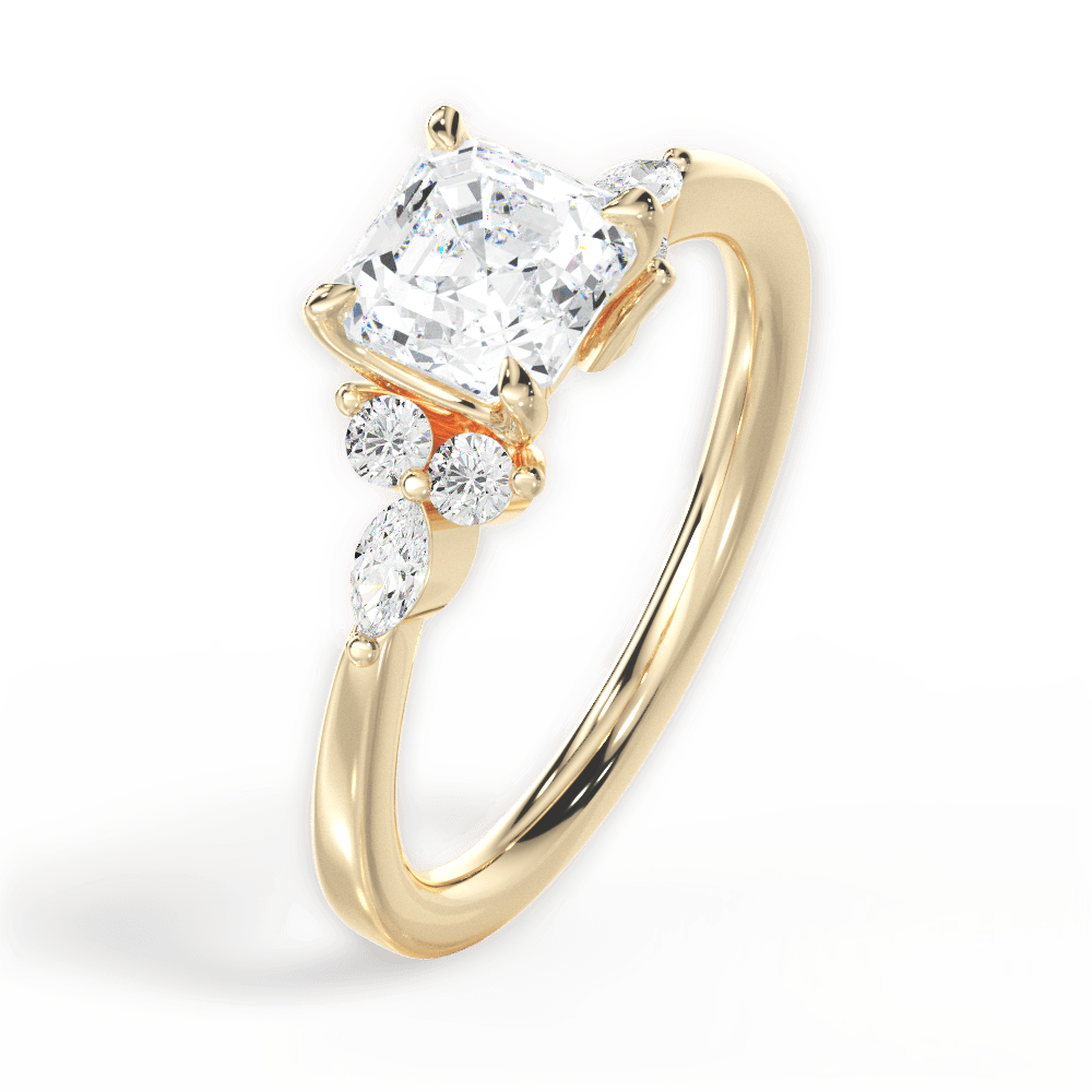 14kt Yellow Gold/18kt Yellow Gold/asscher/perspective