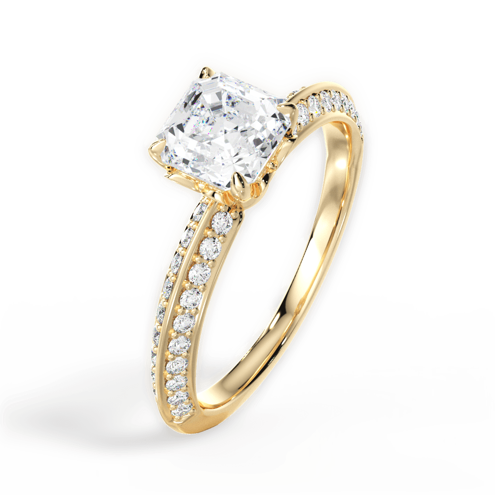 14kt Yellow Gold/18kt Yellow Gold/asscher/perspective