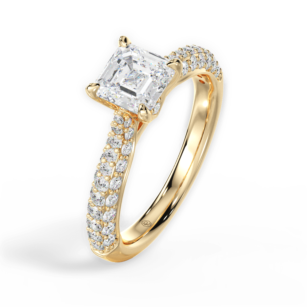 14kt Yellow Gold/18kt Yellow Gold/asscher/perspective
