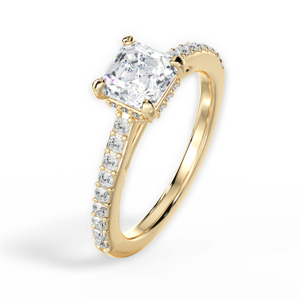 14kt Yellow Gold/18kt Yellow Gold/asscher/perspective