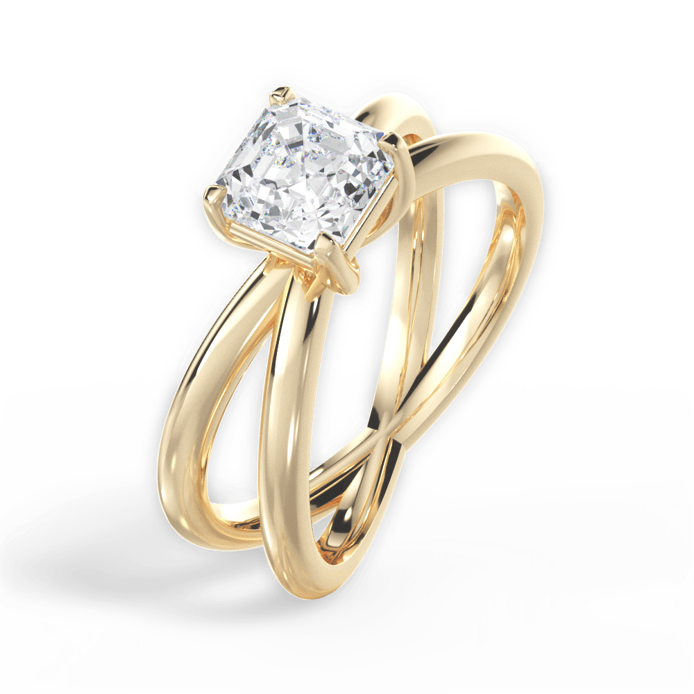 14kt Yellow Gold/18kt Yellow Gold/asscher/perspective