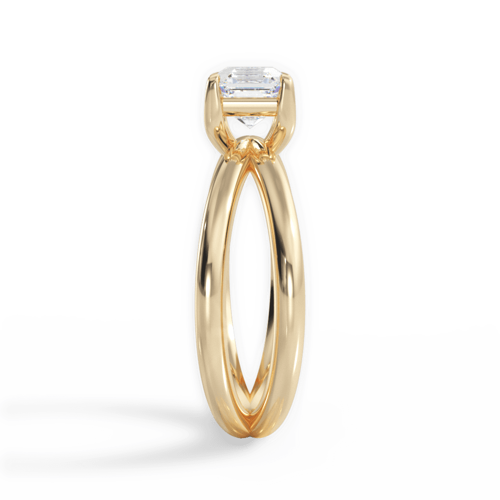 14kt Yellow Gold/18kt Yellow Gold/asscher/side