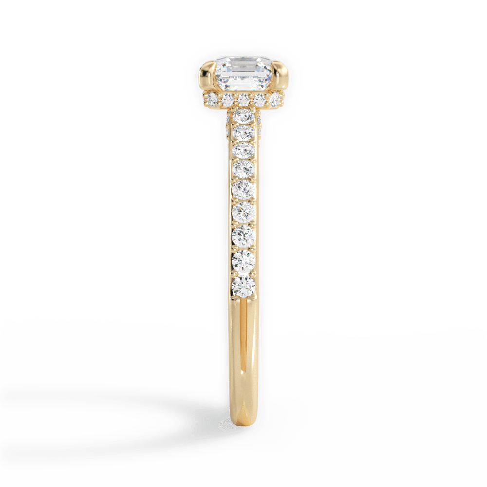 14kt Yellow Gold/18kt Yellow Gold/asscher/side