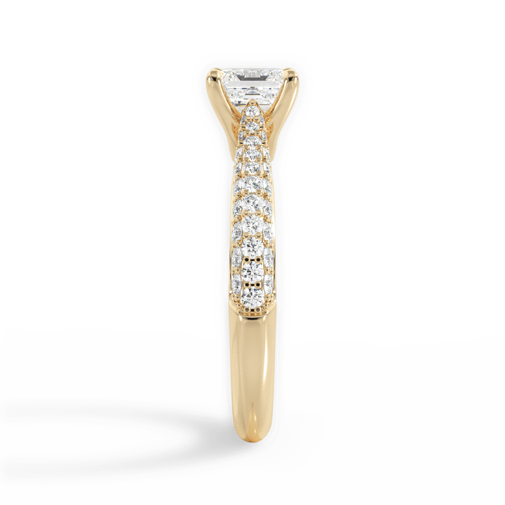 14kt Yellow Gold/18kt Yellow Gold/asscher/side