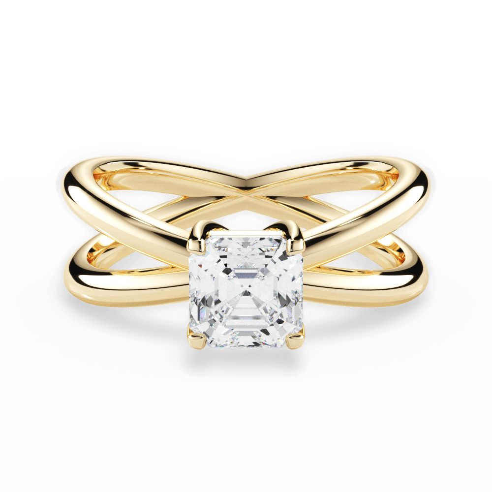 14kt Yellow Gold/18kt Yellow Gold/asscher/top