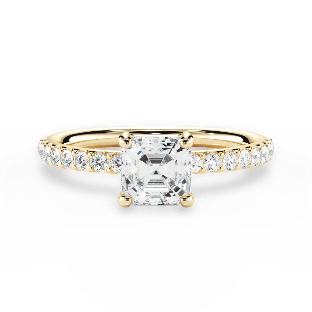 14kt Yellow Gold/18kt Yellow Gold/asscher/top