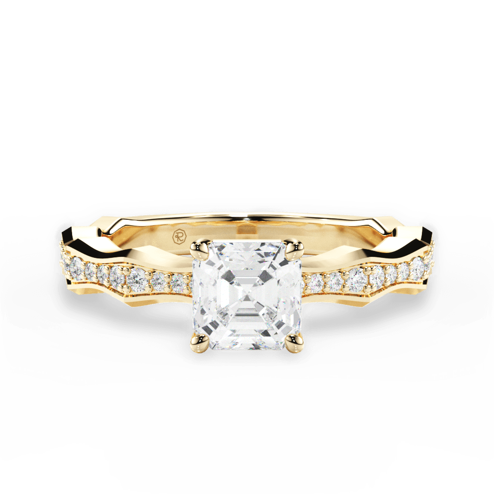 14kt Yellow Gold/18kt Yellow Gold/asscher/top
