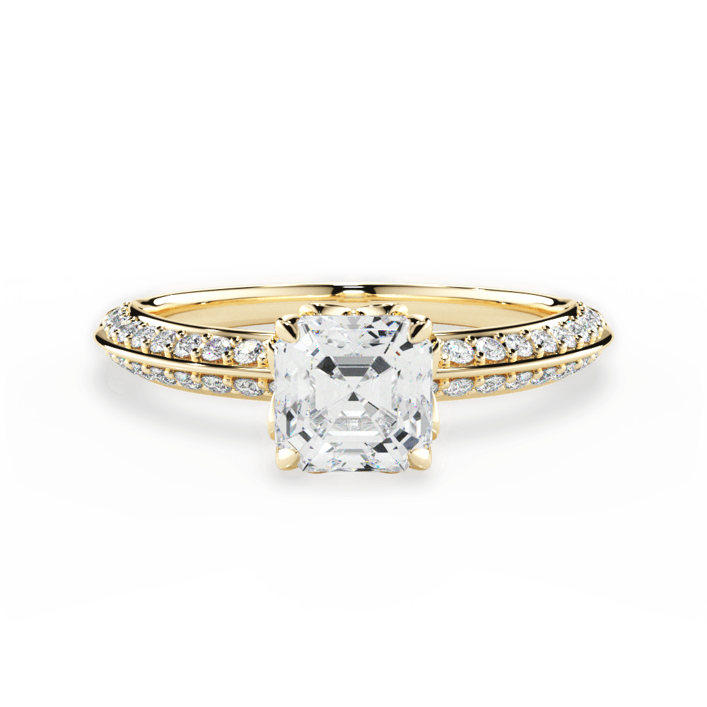 14kt Yellow Gold/18kt Yellow Gold/asscher/top