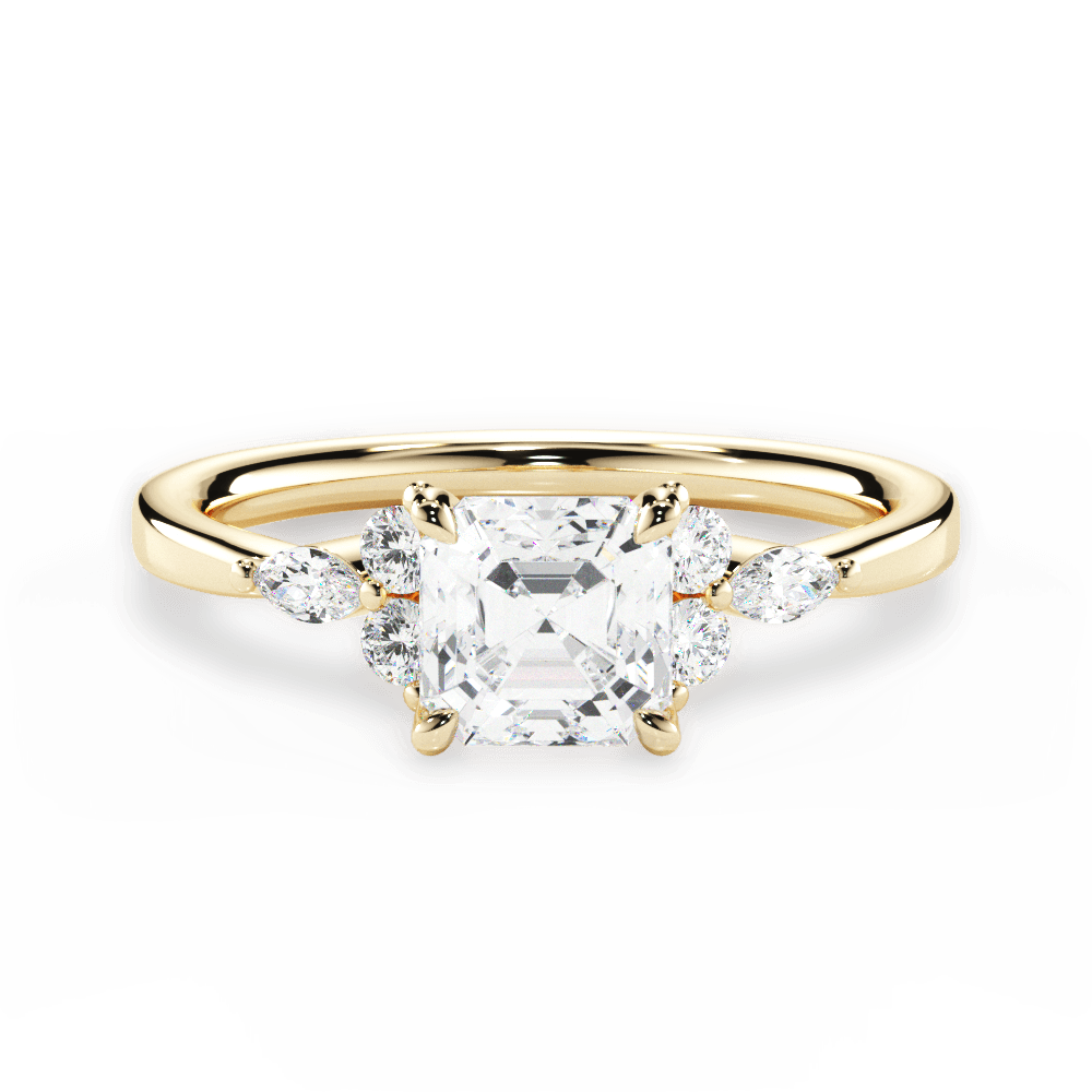 14kt Yellow Gold/18kt Yellow Gold/asscher/top