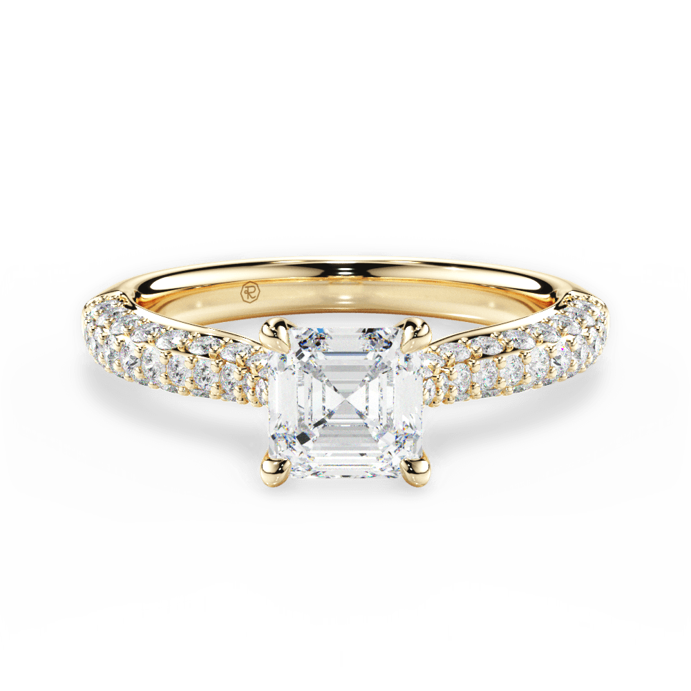 14kt Yellow Gold/18kt Yellow Gold/asscher/top