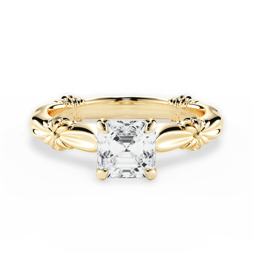 14kt Yellow Gold/18kt Yellow Gold/asscher/top