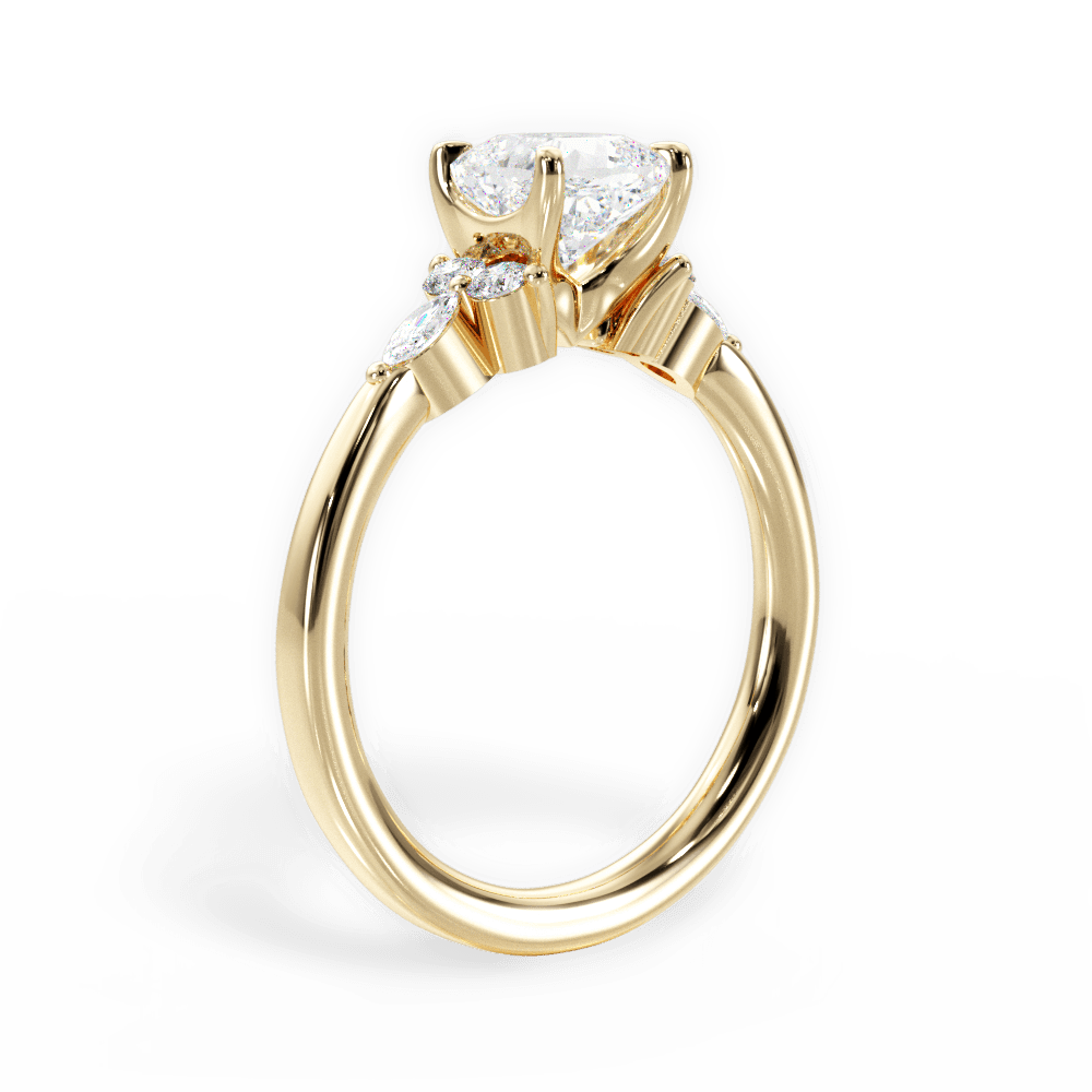 14kt Yellow Gold/18kt Yellow Gold/cushion/front
