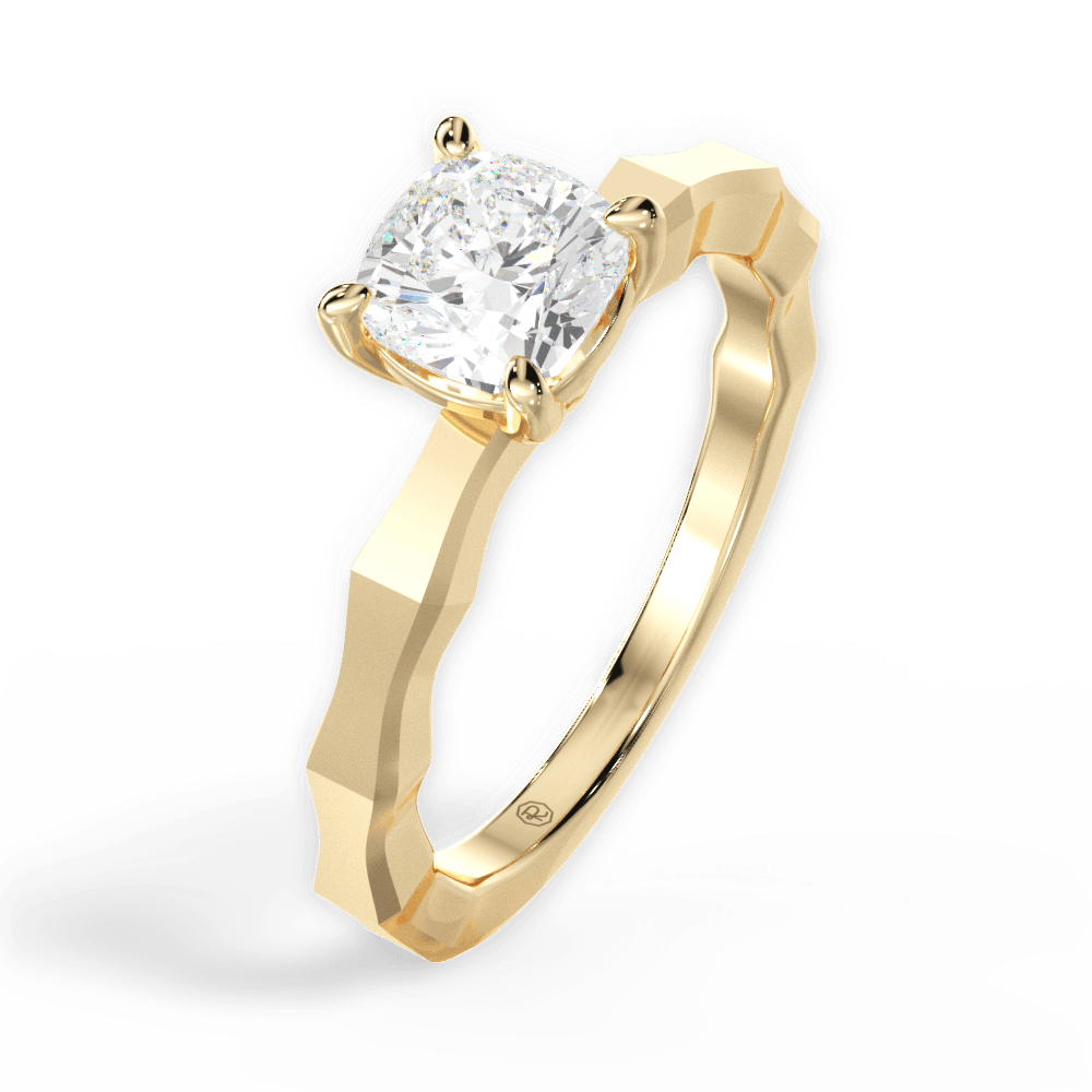 14kt Yellow Gold/18kt Yellow Gold/cushion/perspective