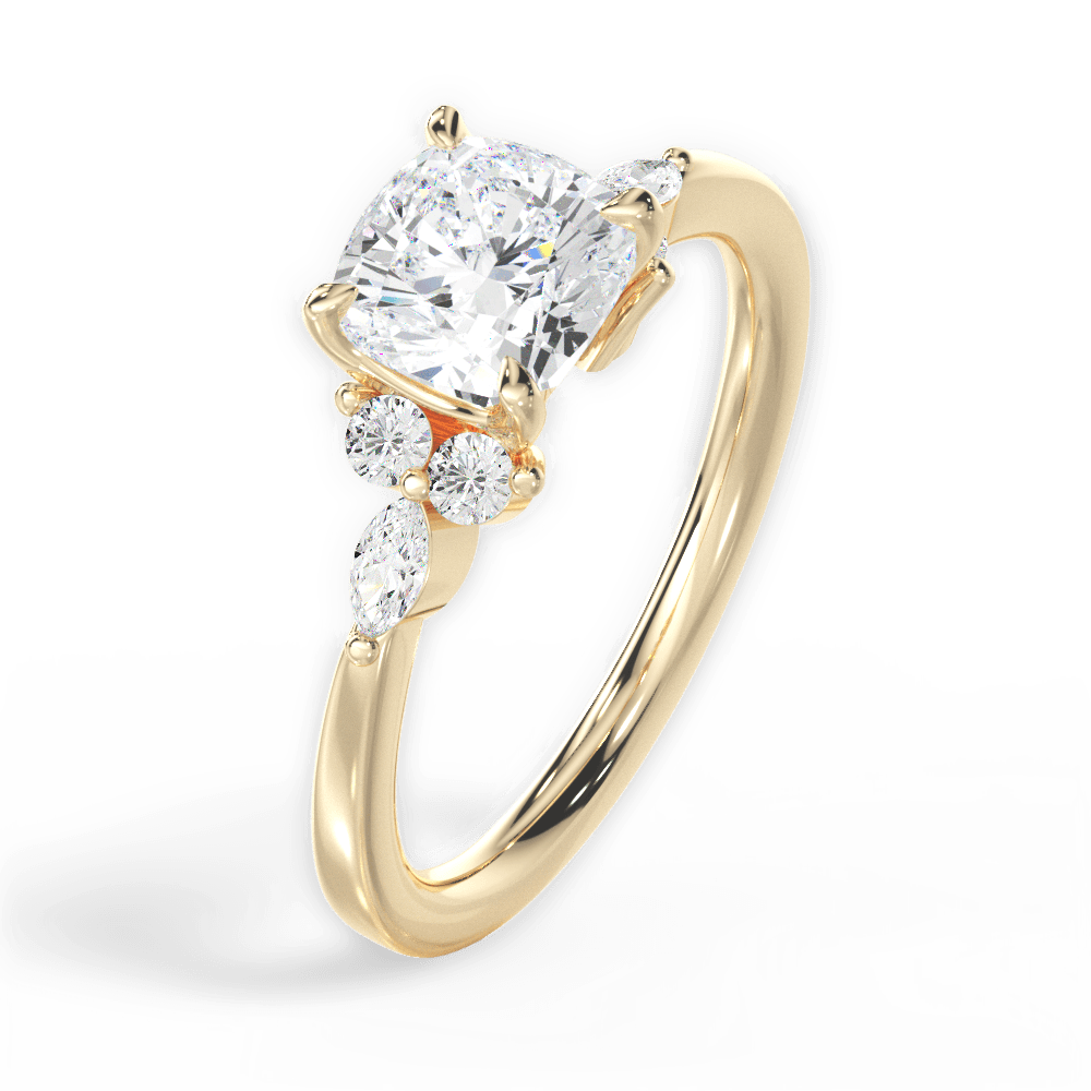14kt Yellow Gold/18kt Yellow Gold/cushion/perspective