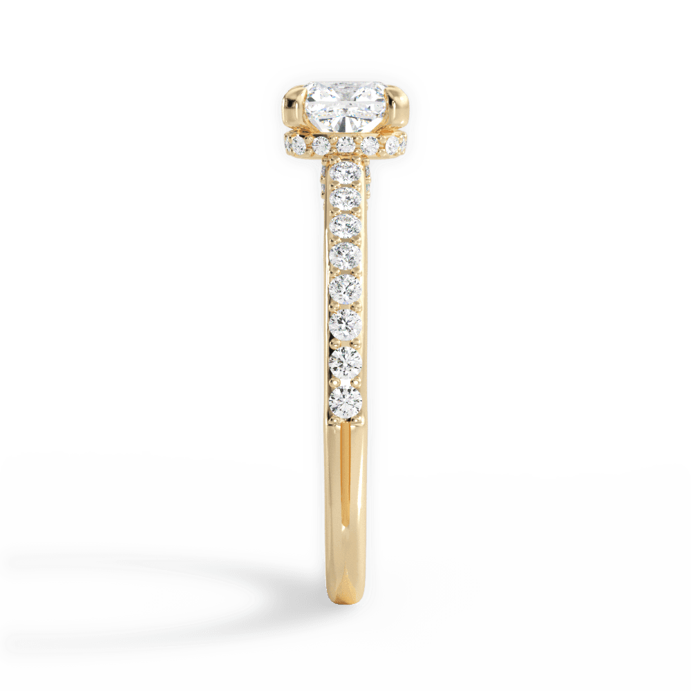 14kt Yellow Gold/18kt Yellow Gold/cushion/side