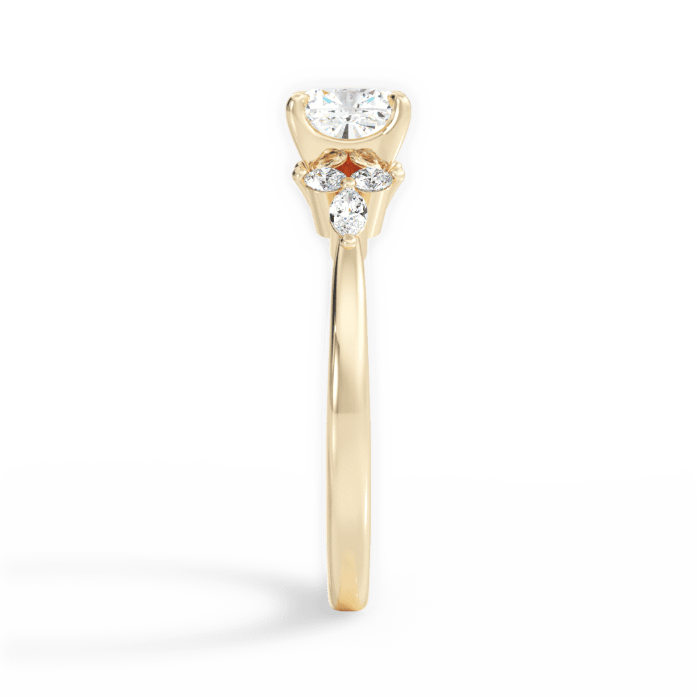 14kt Yellow Gold/18kt Yellow Gold/cushion/side