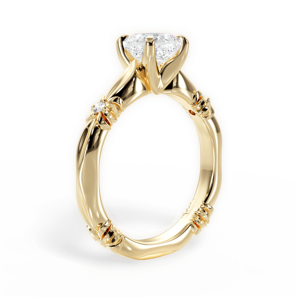 14kt Yellow Gold/18kt Yellow Gold/cushion/side