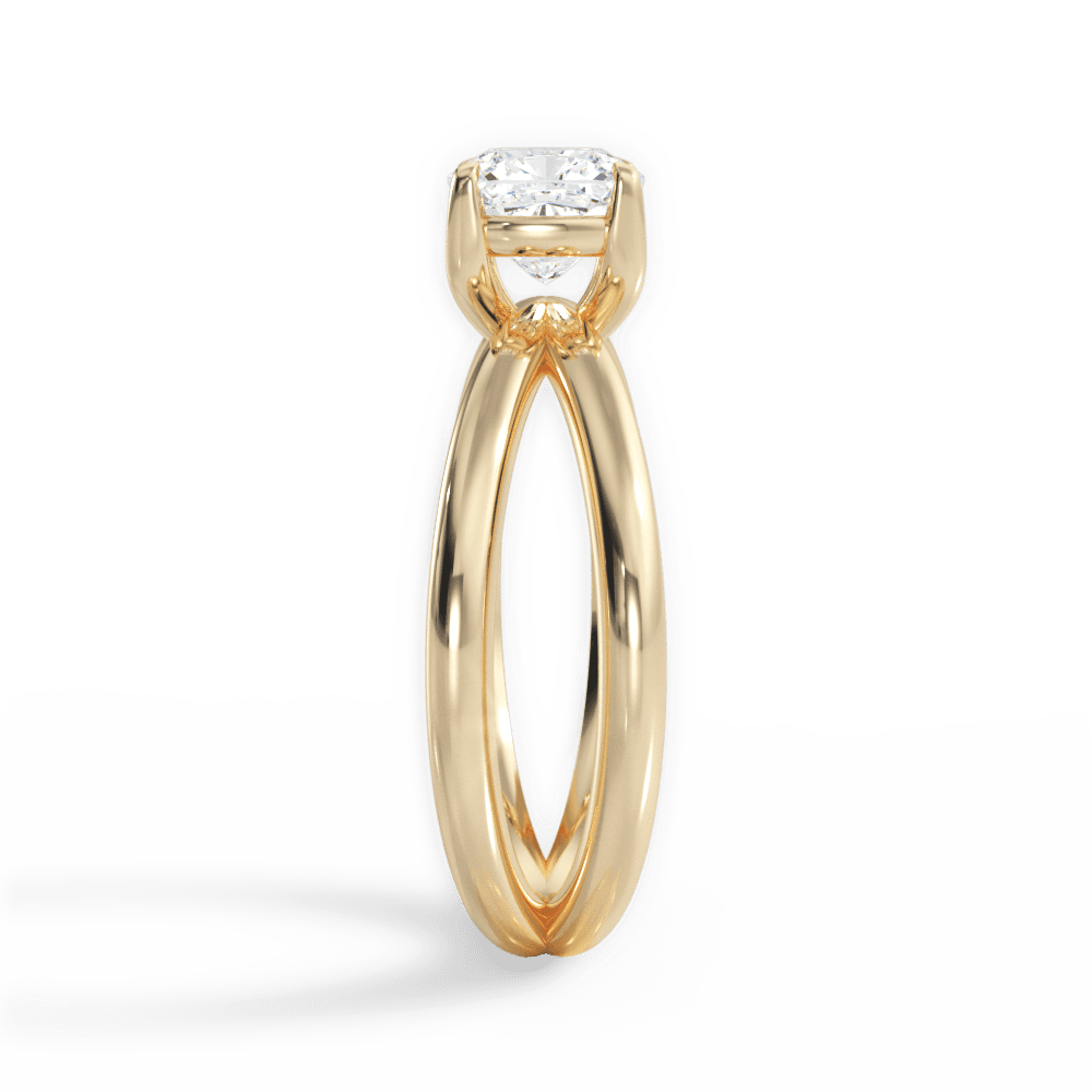 14kt Yellow Gold/18kt Yellow Gold/cushion/side
