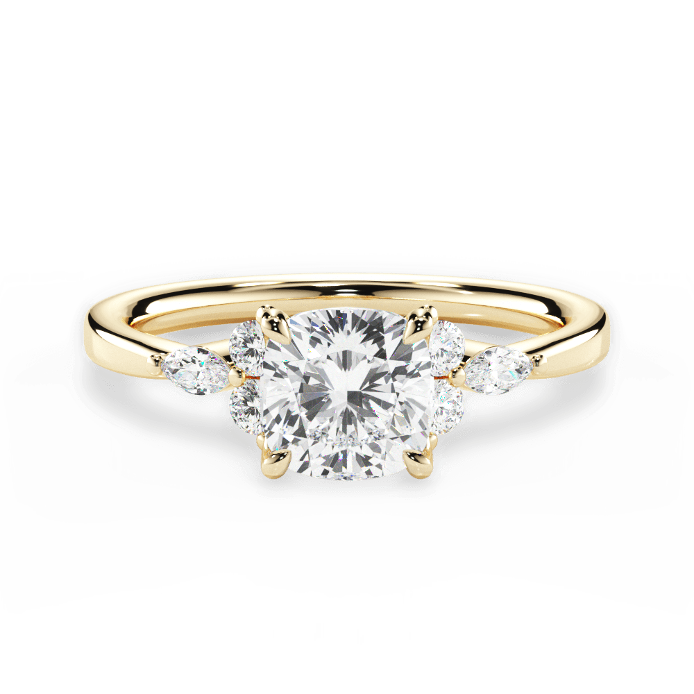14kt Yellow Gold/18kt Yellow Gold/cushion/top