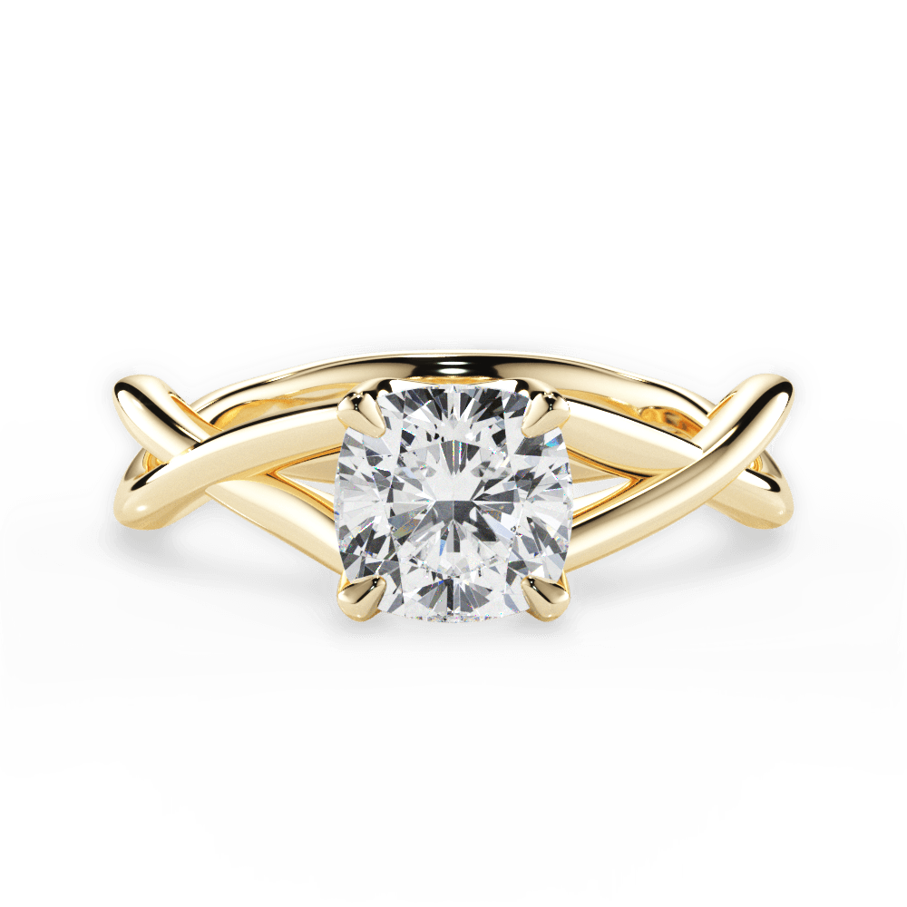 14kt Yellow Gold/18kt Yellow Gold/cushion/top