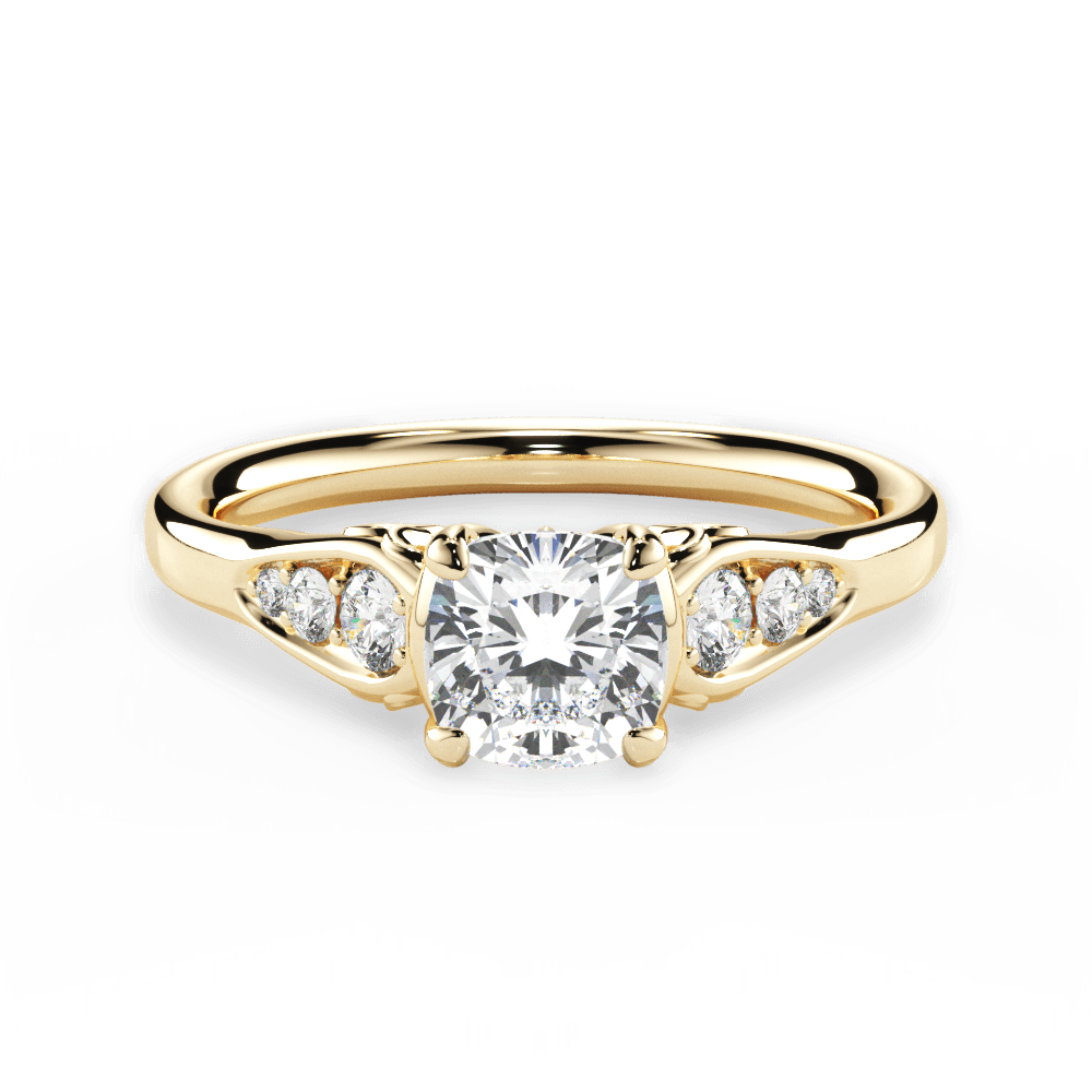 14kt Yellow Gold/18kt Yellow Gold/cushion/top