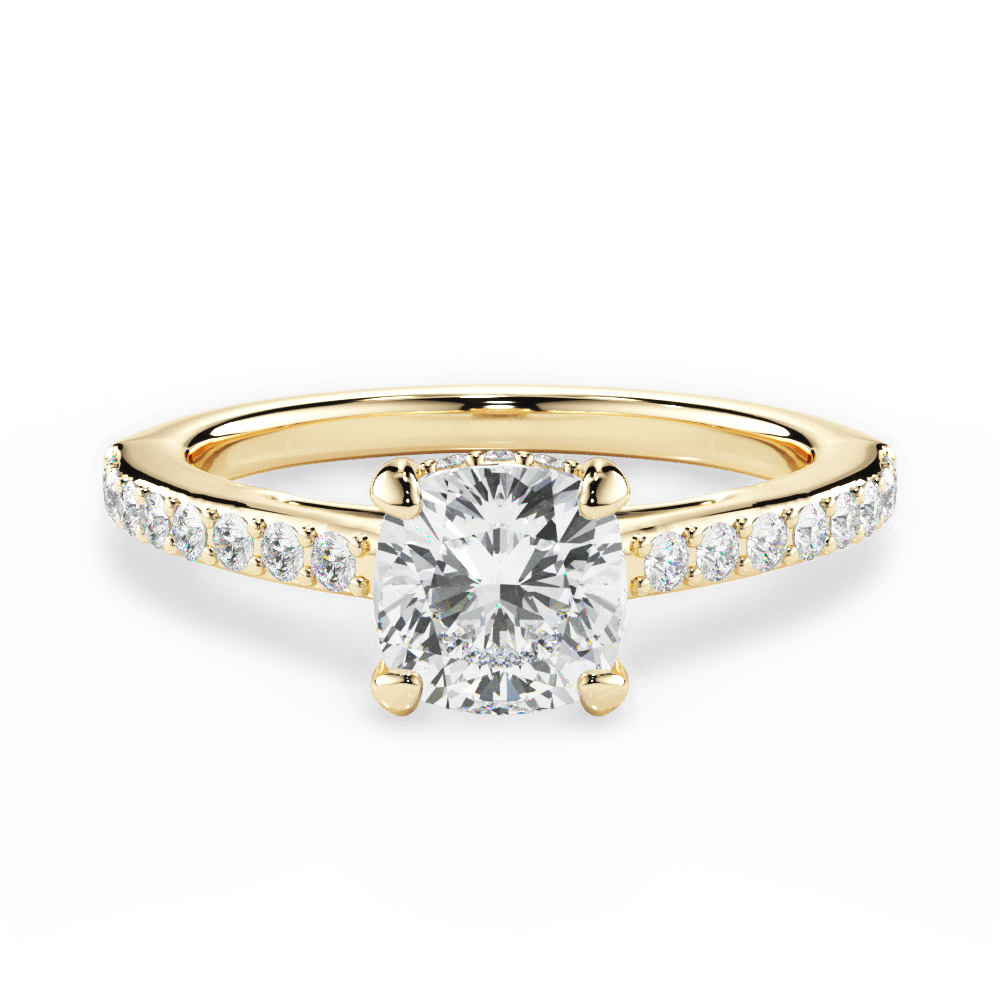 14kt Yellow Gold/18kt Yellow Gold/cushion/top