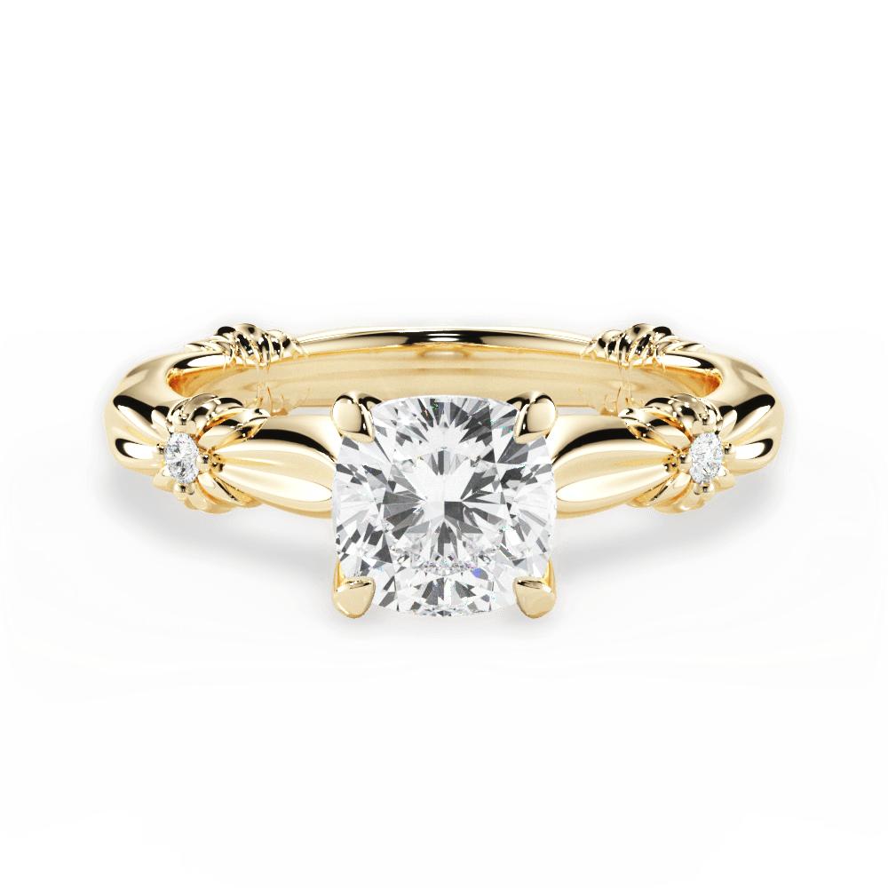 14kt Yellow Gold/18kt Yellow Gold/cushion/top