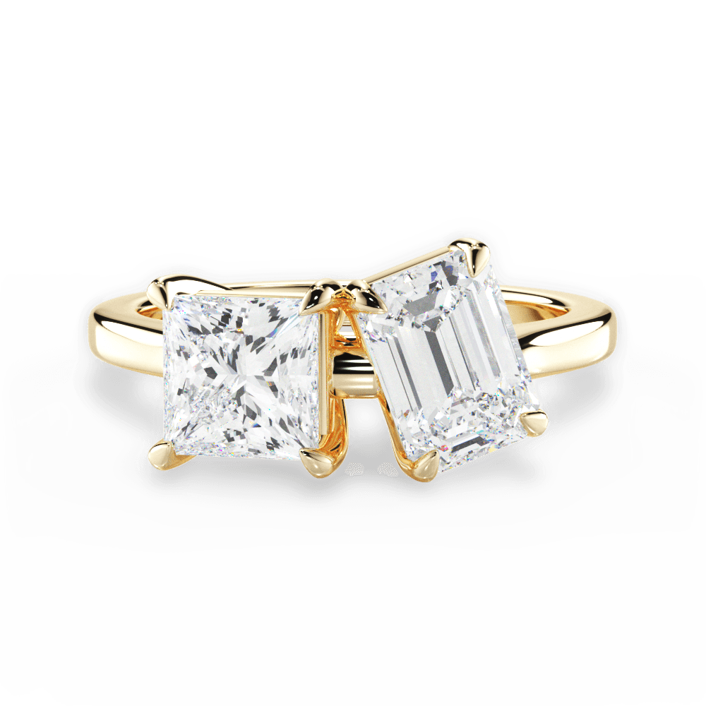 14kt Yellow Gold/18kt Yellow Gold/emerald/top