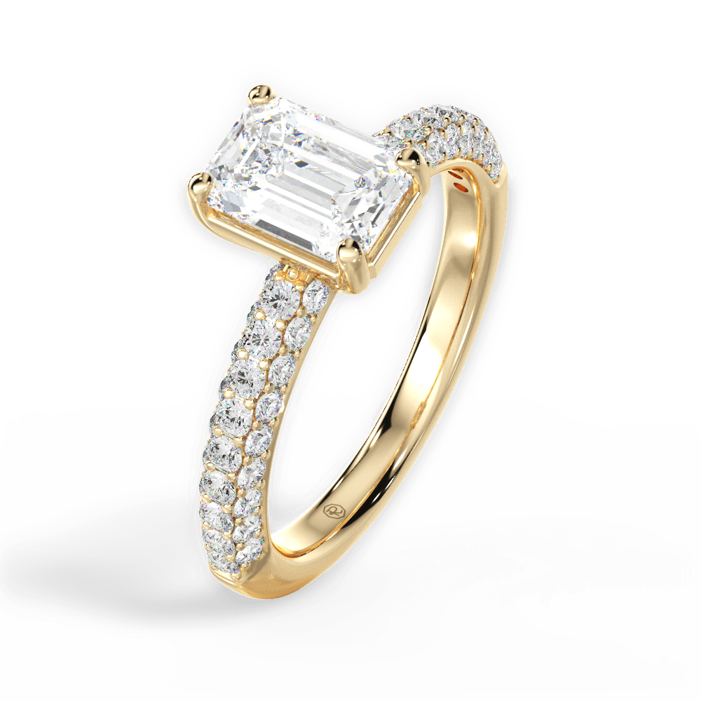 14kt Yellow Gold/18kt Yellow Gold/emerald/side