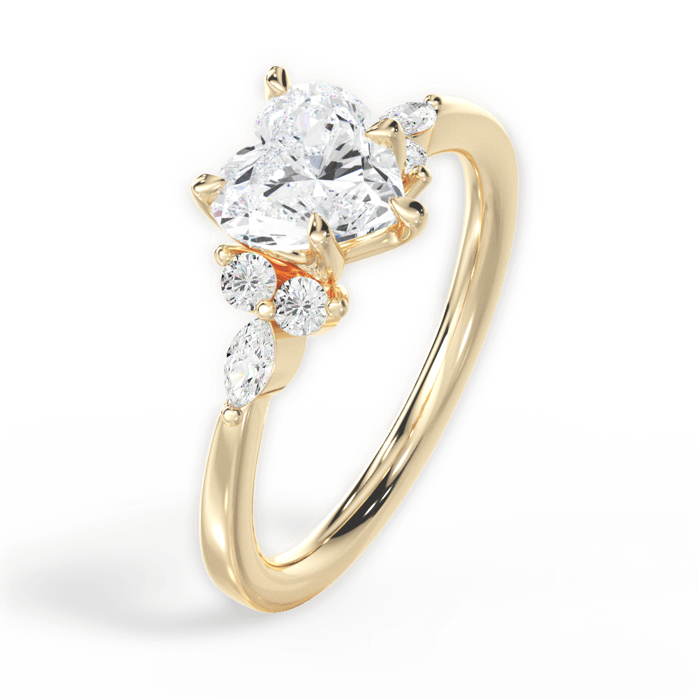 14kt Yellow Gold/18kt Yellow Gold/heart/perspective