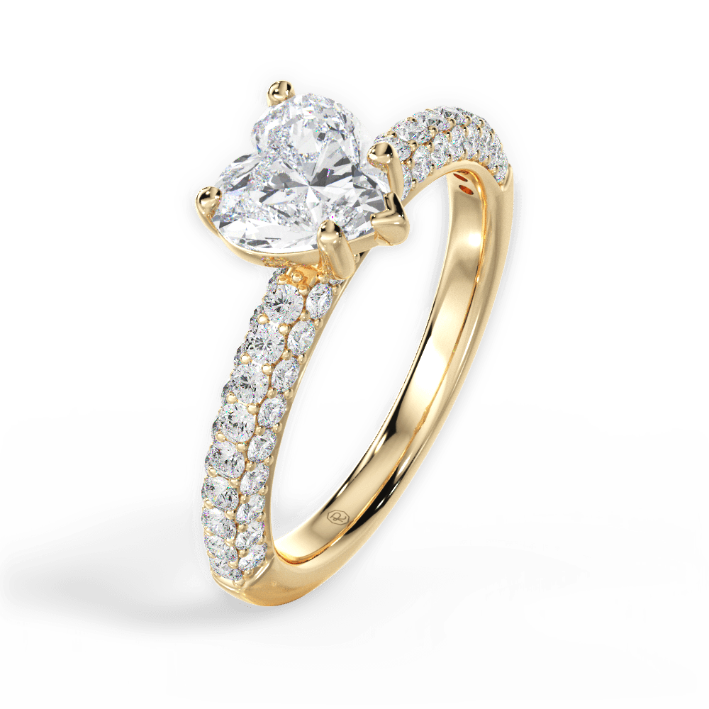 14kt Yellow Gold/18kt Yellow Gold/heart/perspective