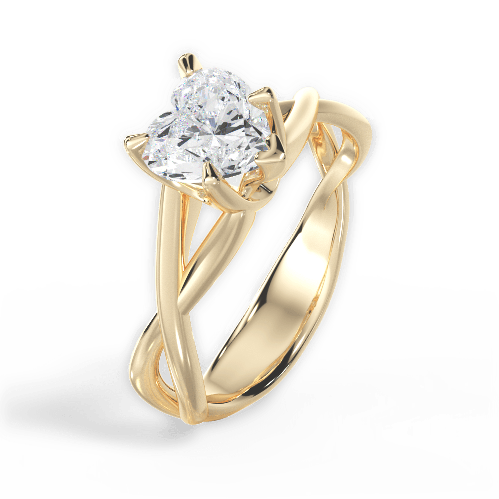 14kt Yellow Gold/18kt Yellow Gold/heart/perspective