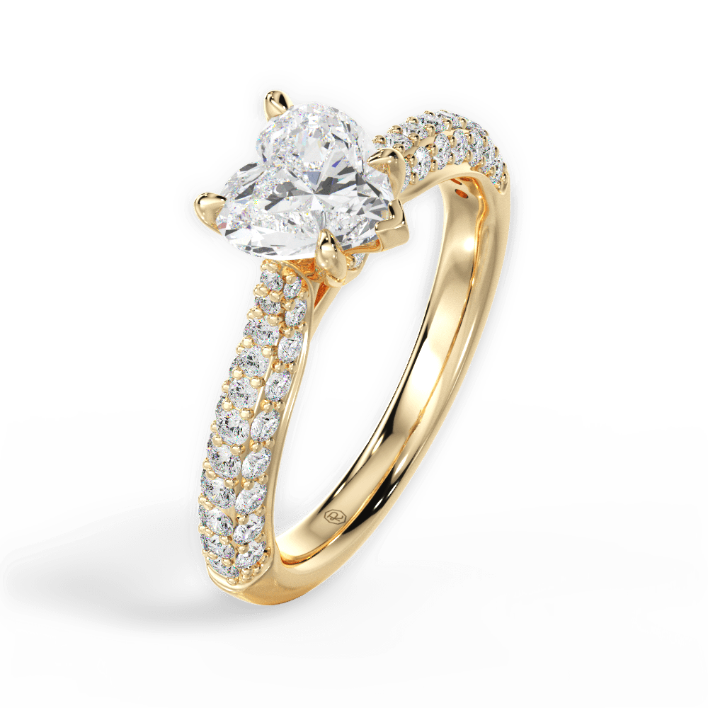 14kt Yellow Gold/18kt Yellow Gold/heart/perspective